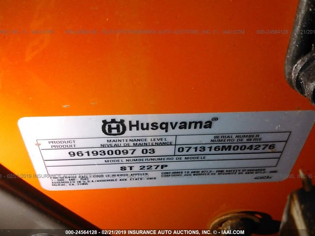 071316M004276 - 2018 HUSQVARNA SNOWBLOWER  Unknown photo 9