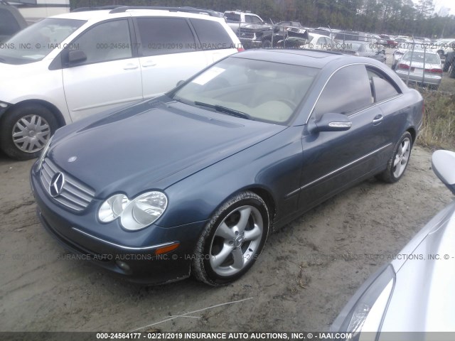 WDBTJ65J65F150566 - 2005 MERCEDES-BENZ CLK 320C BLUE photo 2