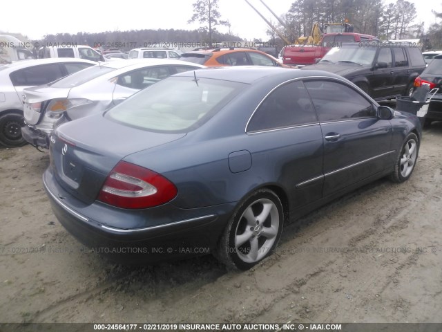 WDBTJ65J65F150566 - 2005 MERCEDES-BENZ CLK 320C BLUE photo 4