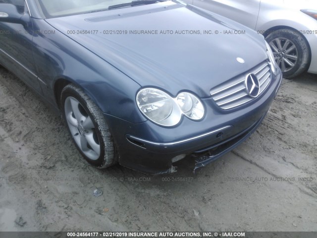 WDBTJ65J65F150566 - 2005 MERCEDES-BENZ CLK 320C BLUE photo 6