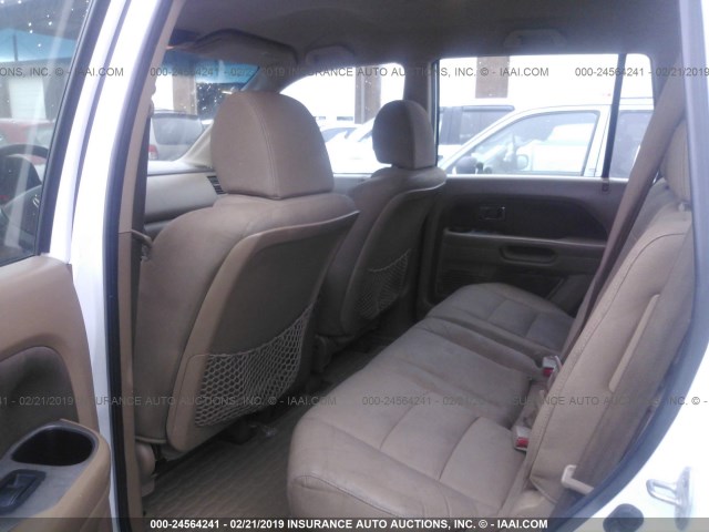 5FNYF28177B040453 - 2007 HONDA PILOT LX WHITE photo 8