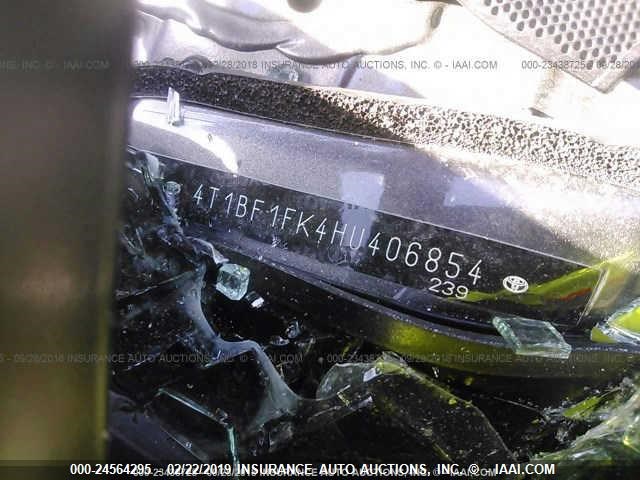 4T1BF1FK4HU406854 - 2017 TOYOTA CAMRY LE/XLE/SE/XSE GRAY photo 9