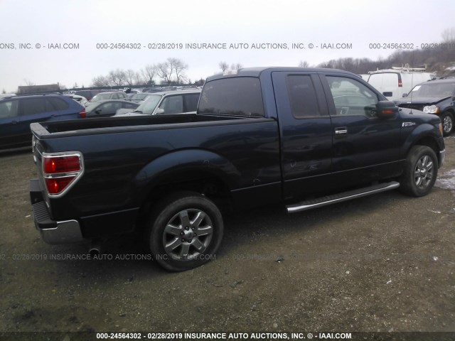 1FTFX1CF0DFA58821 - 2013 FORD F150 SUPER CAB BLUE photo 4