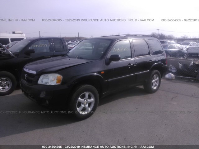 4F2YZ94155KM17383 - 2005 MAZDA TRIBUTE S BLACK photo 2