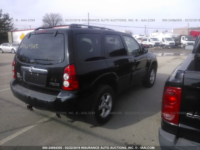 4F2YZ94155KM17383 - 2005 MAZDA TRIBUTE S BLACK photo 4