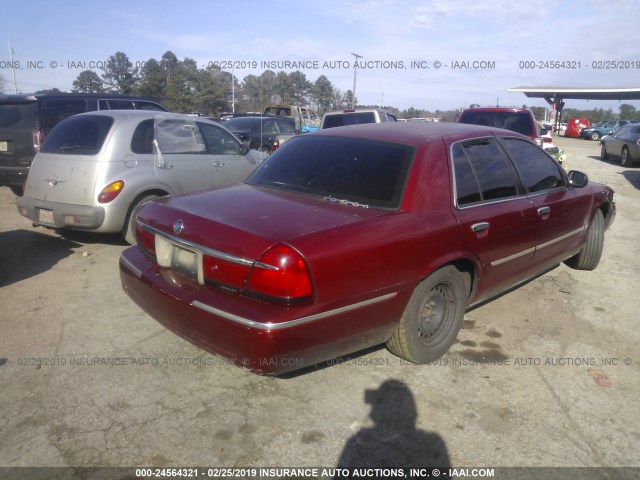 2MEFM74WX1X612942 - 2001 MERCURY GRAND MARQUIS GS MAROON photo 4