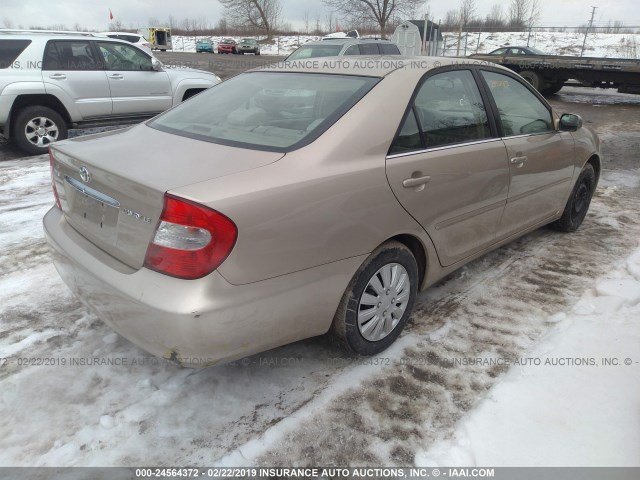 4T1BE32K72U016178 - 2002 TOYOTA CAMRY LE/XLE/SE TAN photo 4