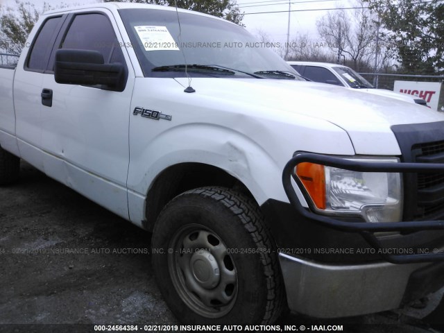 1FTFX1EF9EFA12855 - 2014 FORD F150 SUPER CAB WHITE photo 6