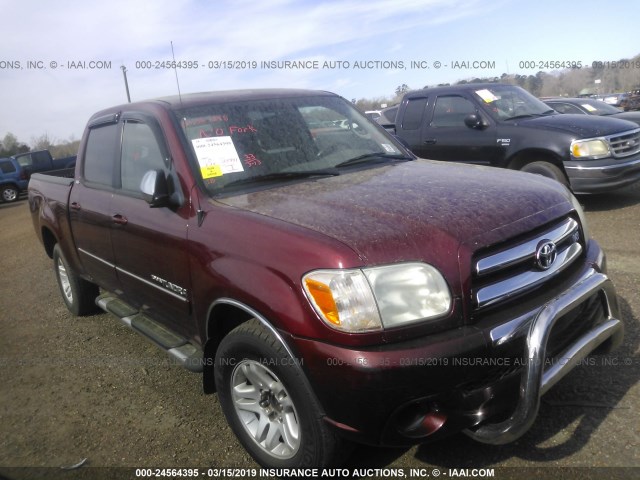 5TBET34106S515189 - 2006 TOYOTA TUNDRA DOUBLE CAB SR5 MAROON photo 1