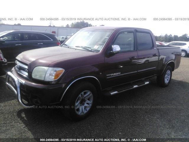 5TBET34106S515189 - 2006 TOYOTA TUNDRA DOUBLE CAB SR5 MAROON photo 2