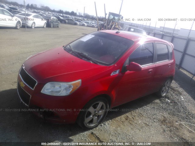 KL1TG6DE3AB132233 - 2010 CHEVROLET AVEO LT RED photo 2