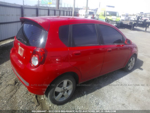 KL1TG6DE3AB132233 - 2010 CHEVROLET AVEO LT RED photo 4