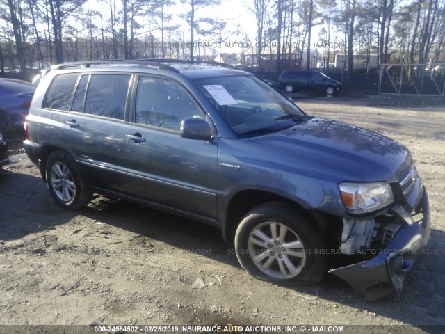 JTEEW21A360033473 - 2006 TOYOTA HIGHLANDER HYBRID BLUE photo 1