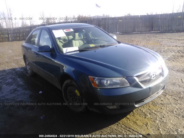 5NPEU46FX6H075006 - 2006 HYUNDAI SONATA GLS/LX BLUE photo 1