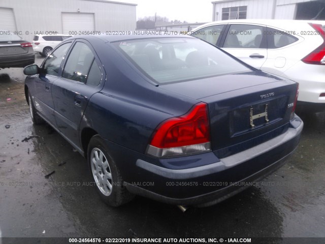 YV1RS61R522146767 - 2002 VOLVO S60 BLUE photo 3