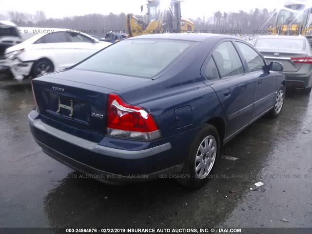 YV1RS61R522146767 - 2002 VOLVO S60 BLUE photo 4