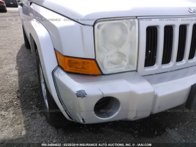 1J8HH48N46C319422 - 2006 JEEP COMMANDER SILVER photo 6