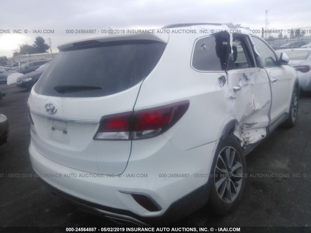 KM8SM4HF1HU177430 - 2017 HYUNDAI SANTA FE SE WHITE photo 4