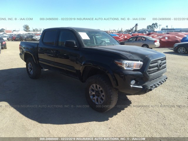 5TFAX5GN8GX051696 - 2016 TOYOTA Tacoma DOUBLE CAB/SR/SR5 BLACK photo 1