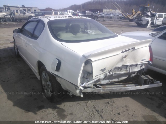 2G1WK15K579349958 - 2007 CHEVROLET MONTE CARLO LT WHITE photo 3