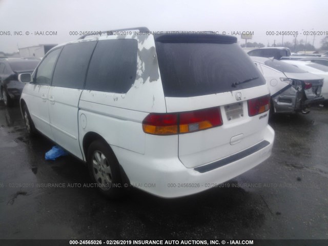 5FNRL18023B001049 - 2003 HONDA ODYSSEY EXL WHITE photo 3