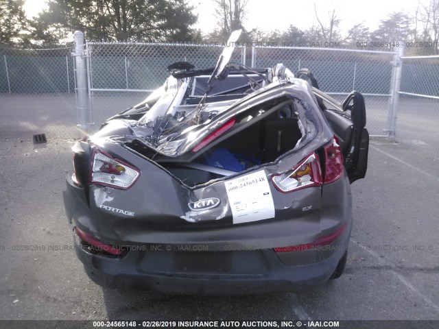 KNDPCCA20B7030584 - 2011 KIA SPORTAGE EX/SX BROWN photo 6