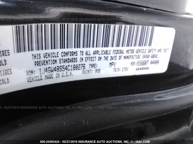 1J4GW48S54C180276 - 2004 JEEP GRAND CHEROKEE LAREDO/COLUMBIA/FREEDOM 黑色 照片 9