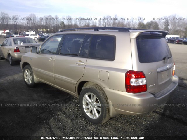 JTEEW21A960015107 - 2006 TOYOTA HIGHLANDER HYBRID GOLD photo 3