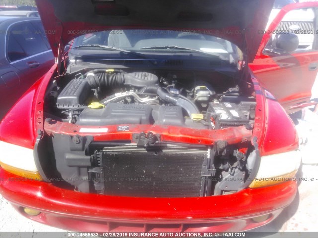 1B7GL22XXYS718926 - 2000 DODGE DAKOTA RED photo 10