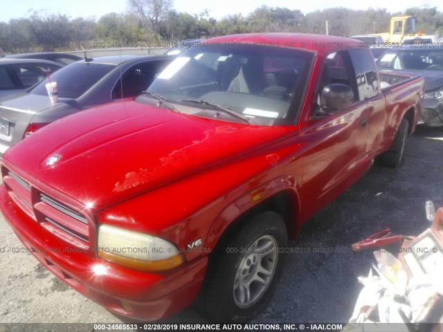 1B7GL22XXYS718926 - 2000 DODGE DAKOTA RED photo 2