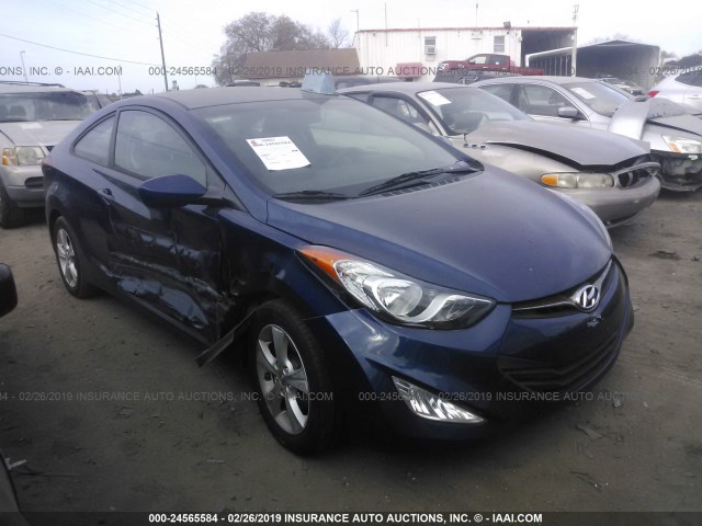 KMHDH6AE0DU011243 - 2013 HYUNDAI ELANTRA COUPE GS/SE Dark Blue photo 1