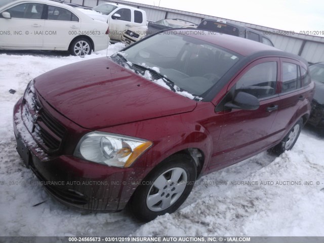 1B3HB28A69D212642 - 2009 DODGE CALIBER SE RED photo 2