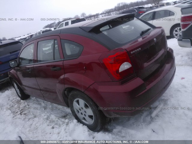 1B3HB28A69D212642 - 2009 DODGE CALIBER SE RED photo 3