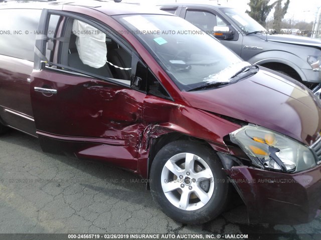 5N1BV28U97N101494 - 2007 NISSAN QUEST S/SE/SL RED photo 6