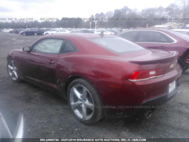 2G1FJ1EJXE9183606 - 2014 CHEVROLET CAMARO SS BURGUNDY photo 3