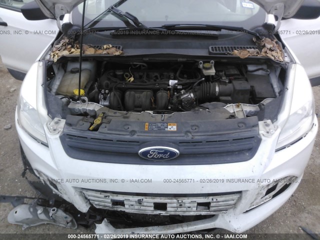 1FMCU0F78DUD57250 - 2013 FORD ESCAPE S WHITE photo 10