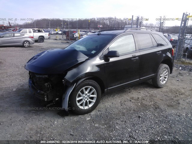 2FMDK3GCXEBA94287 - 2014 FORD EDGE SE BLACK photo 2