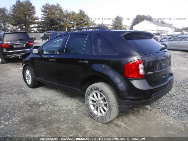 2FMDK3GCXEBA94287 - 2014 FORD EDGE SE BLACK photo 3