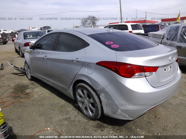 KMHDH4AE2DU514244 - 2013 HYUNDAI ELANTRA GLS/LIMITED SILVER photo 3