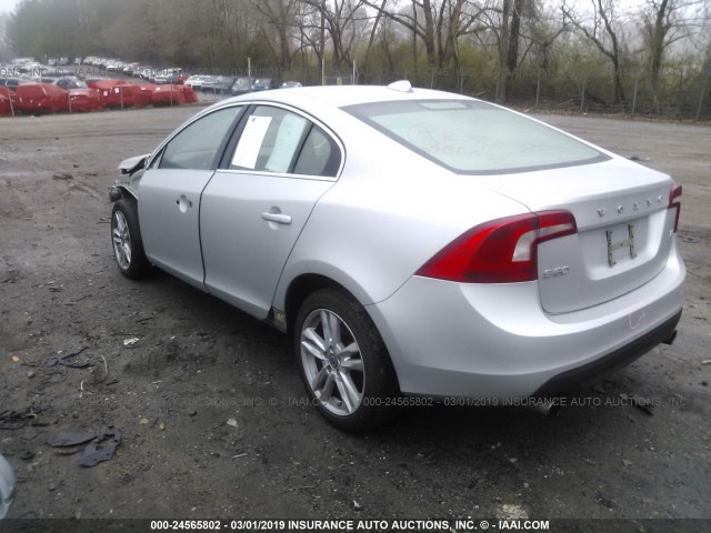 YV1622FSXC2135126 - 2012 VOLVO S60 T5 SILVER photo 3