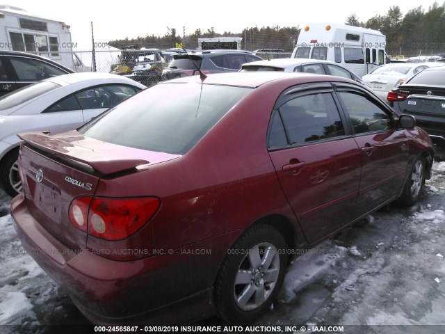 2T1BR32E87C824787 - 2007 TOYOTA COROLLA CE/LE/S RED photo 4