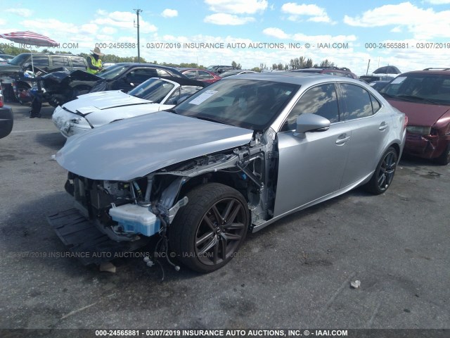 JTHBF1D27E5017492 - 2014 LEXUS IS 250 SILVER photo 2