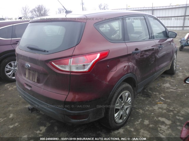 1FMCU0F7XEUA76830 - 2014 FORD ESCAPE S MAROON photo 4