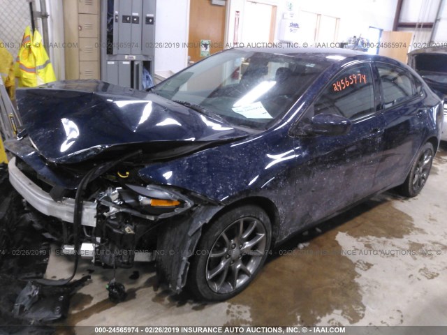 1C3CDFBA8DD334564 - 2013 DODGE DART SXT BLUE photo 2