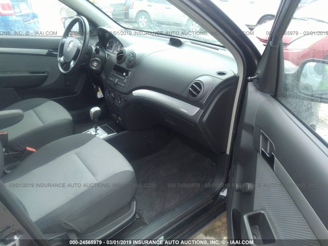 KL1TD6DE4BB171682 - 2011 CHEVROLET AVEO LS/LT BLACK photo 5