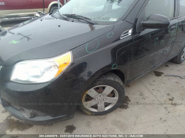 KL1TD6DE4BB171682 - 2011 CHEVROLET AVEO LS/LT BLACK photo 6