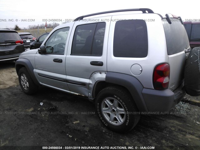 1J8GL48K03W629478 - 2003 JEEP LIBERTY SPORT/FREEDOM SILVER photo 3