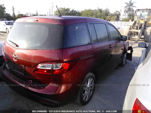 JM1CW2BL5E0169856 - 2014 MAZDA 5 SPORT RED photo 4