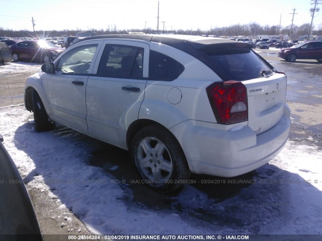 1B3HB48BX7D388739 - 2007 DODGE CALIBER SXT WHITE photo 3