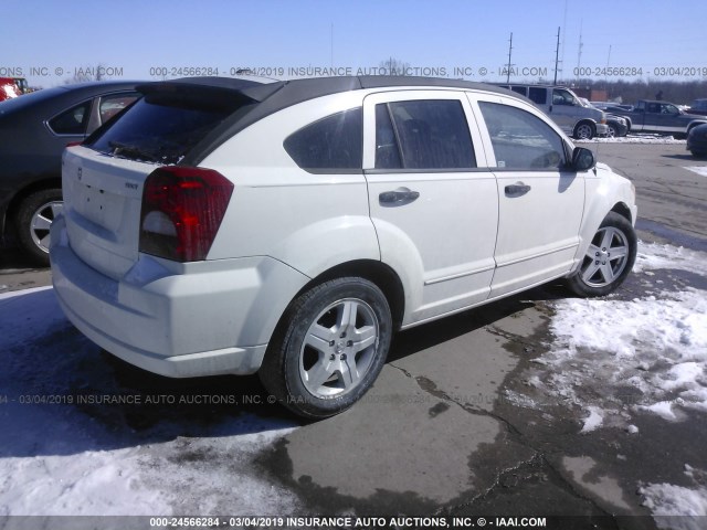 1B3HB48BX7D388739 - 2007 DODGE CALIBER SXT WHITE photo 4